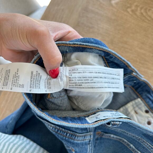 Abercrombie & Fitch The Mom High Rise Distressed Straight Leg Jeans Blue 29 - Picture 7 of 7